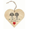 Dřevěné dekorační srdce z lásky - ještě, že tě lásko mám